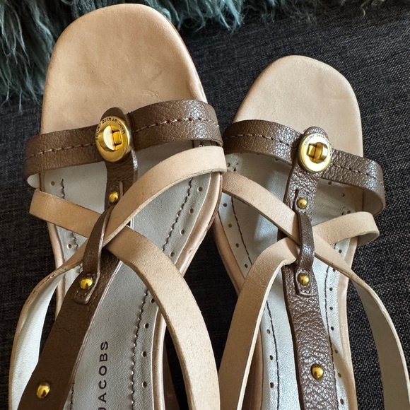 Marc by Marc Jacobs Leather Strappy Wedge Sandals Size 37.5 EU / 7 US - Picture 9 of 12